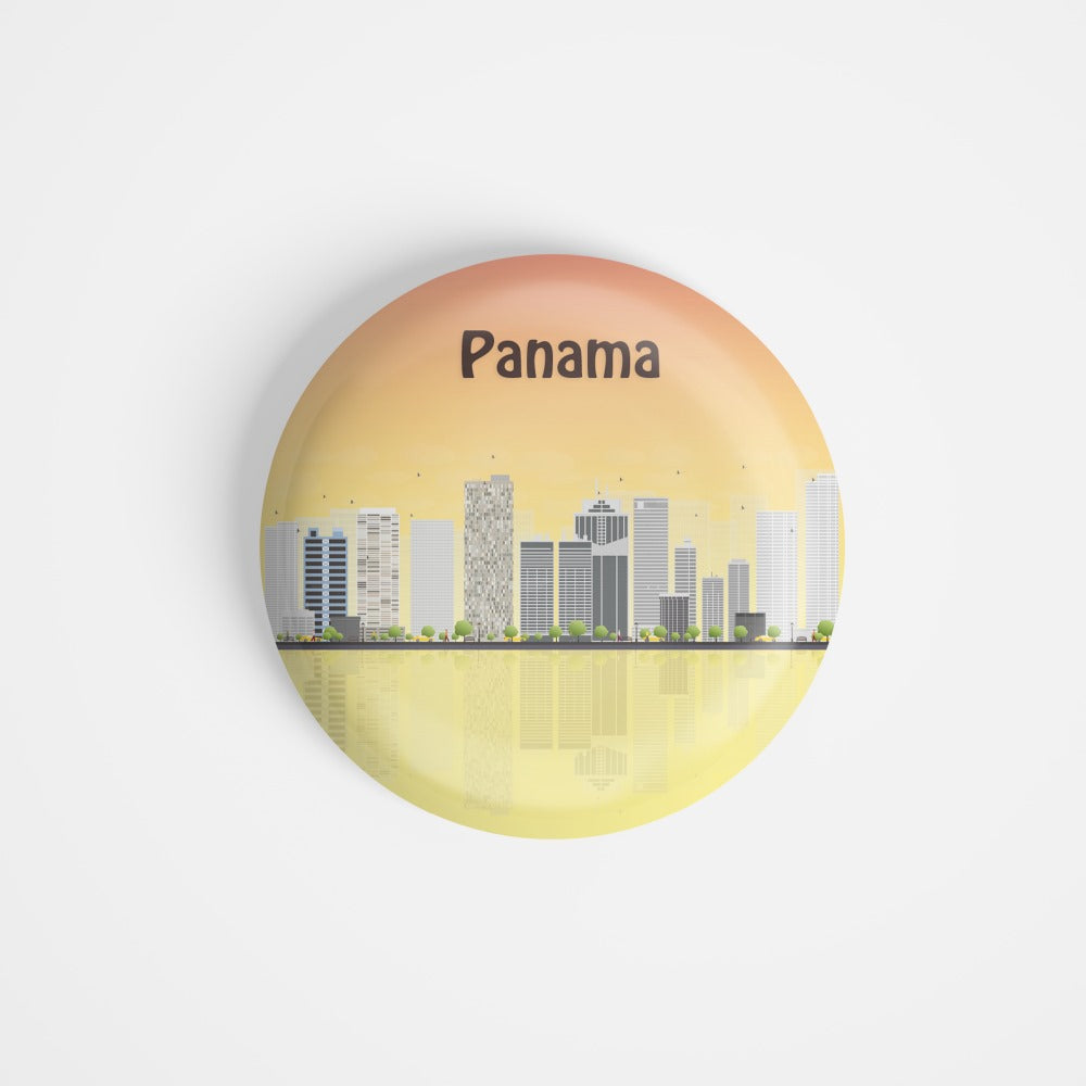 dhcrafts Round Fridge Magnet Multicolour Places Panama Country In Central America Glossy Finish Design Pack of 1 (75 mm)